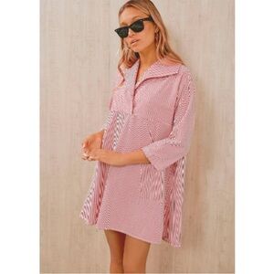 Tuckernuck Scarlet Stripe Sloane Dress Red White Pinstripe Dress Size XS